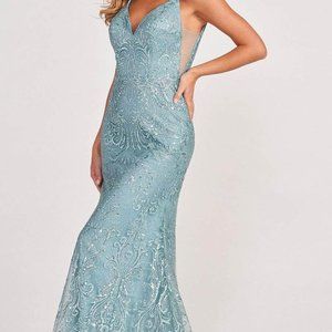BRAND NEW DUSTY GREEN PROM DRESS MON CHERI